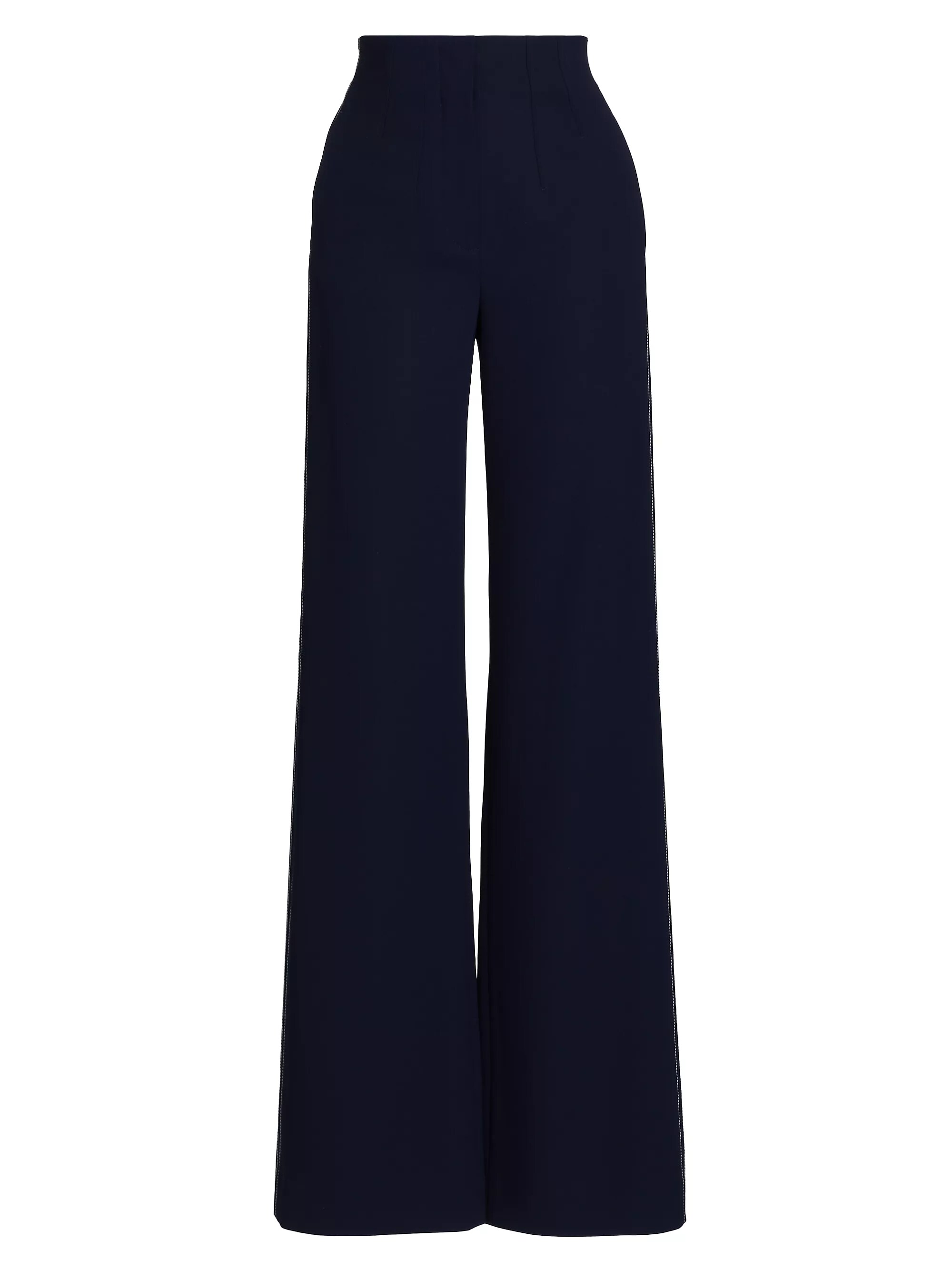 Elin Topstitched Wide-Leg Pants
