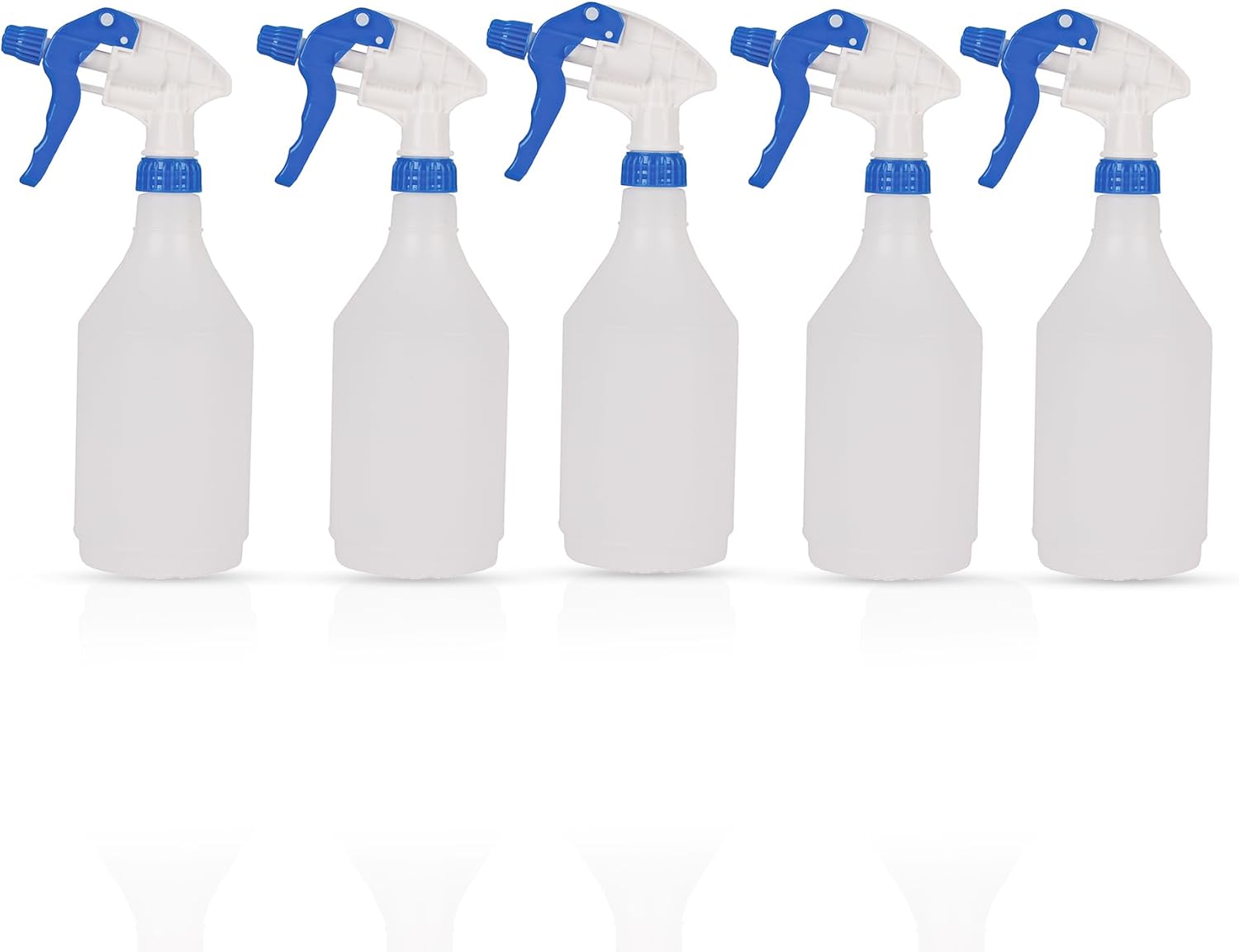 5 X Complete Pack of 750ml Blue Coloured Hand Trigger Spray Bottles for Cleaning, Gardening and Feeding, Industrial &amp;amp; Domestic (5, Blue)