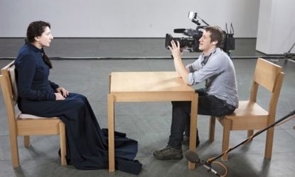Performance artist Marina Abramovic is filmed for the documentary "The Artist is Present" during her 2010 Museum of Modern Art exhibit in New York.