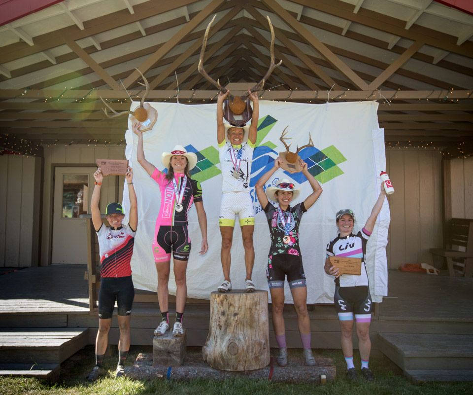 The women's podium