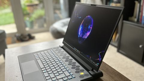 Alienware M16 gaming laptop from the side