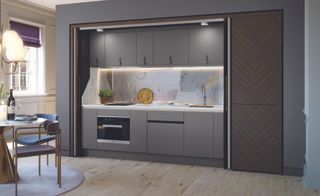 a hidden kitchen design