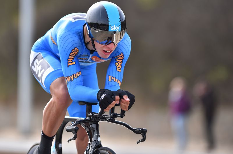 Danny van Poppel (Team Sky) in the sprints jersery