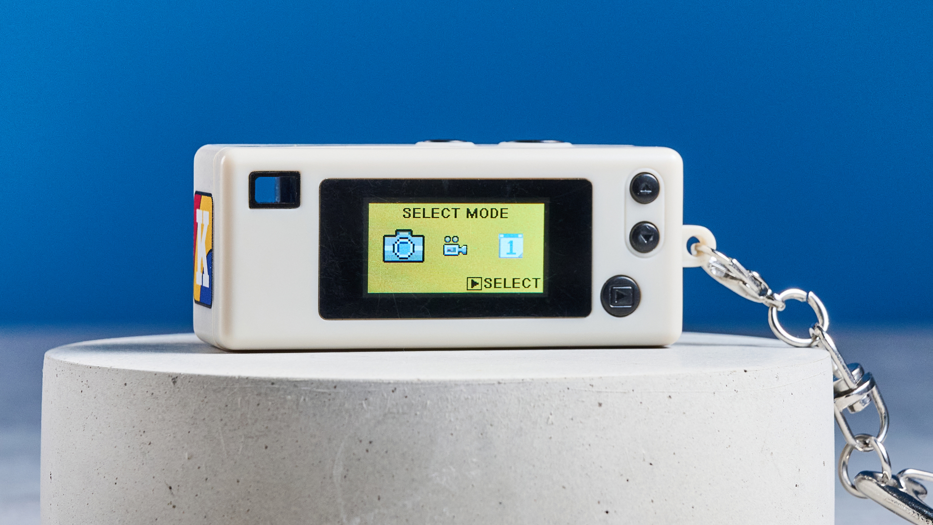 A Kodak Charmera keychain camera