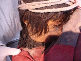 The mummy of a 6-year-old Inca girl.