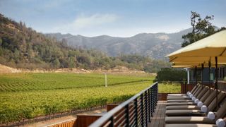 the spa deck at the four seasons resort in napa valley