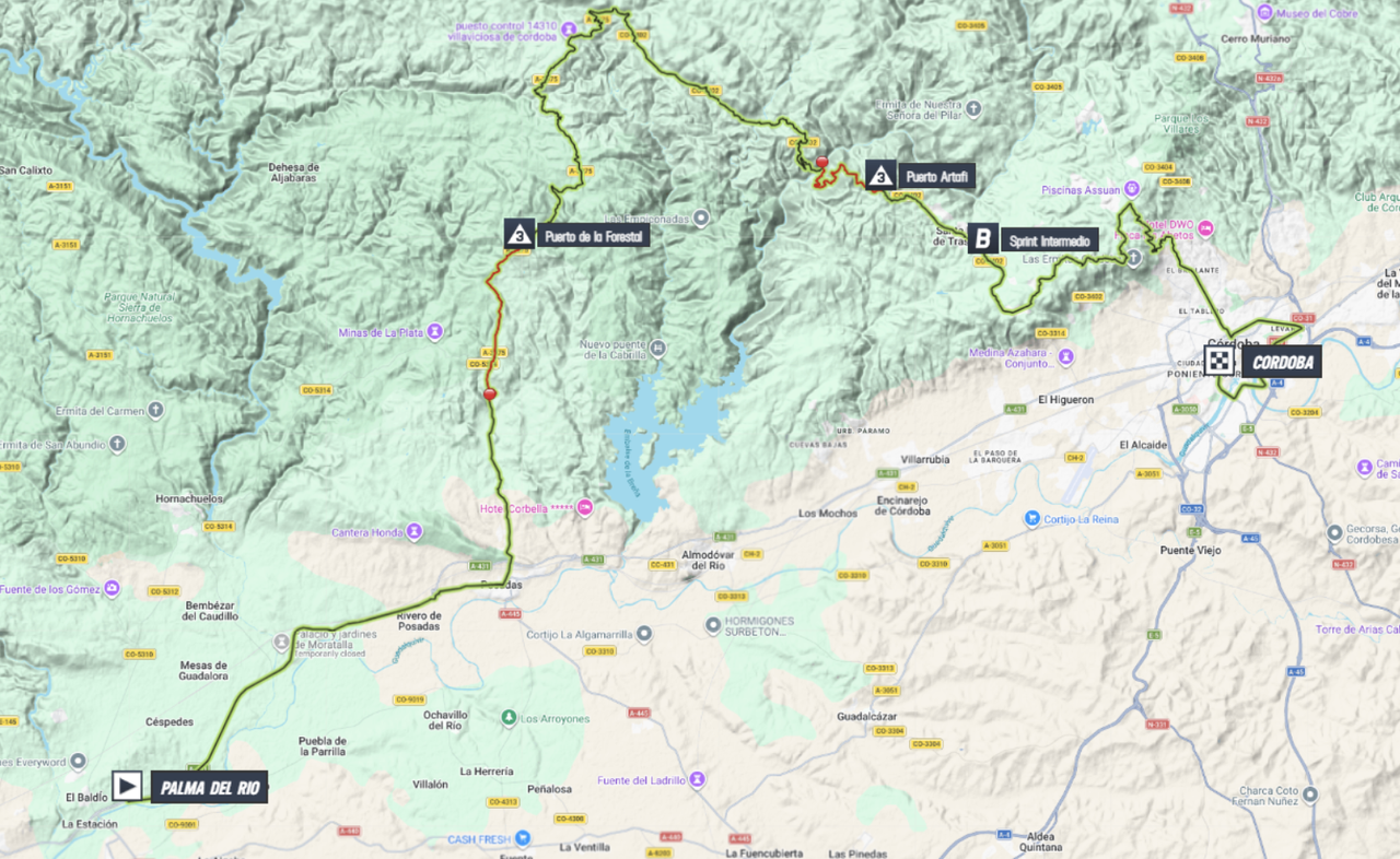 Modified map for stage 15 of 2026 Vuelta a Espa&ntilde;a
