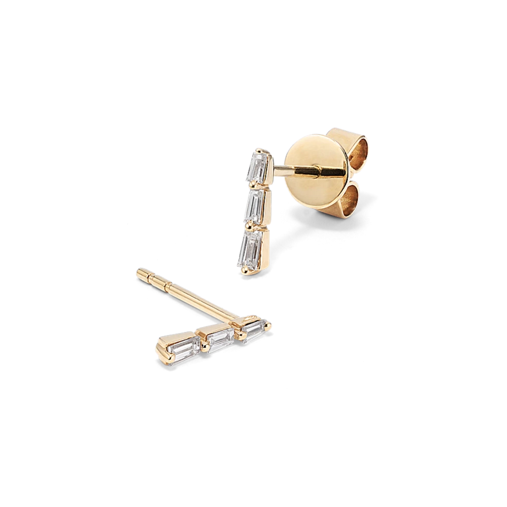 Baguette Diamond Bar Earrings