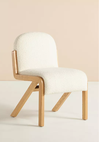 Boucle dining chair.