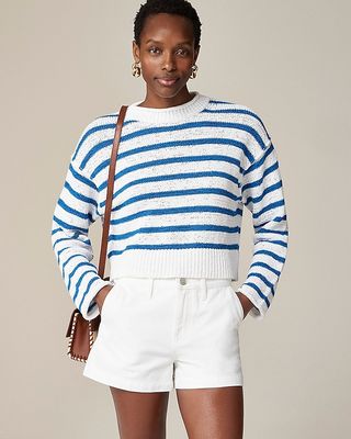 Textured Tie-Back Rollneck™ Sweater in Stripe