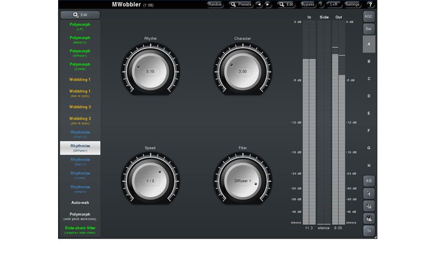 You can also use MWobbler's side-chain input to control the filter by completely different audio material