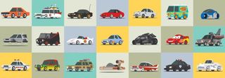 famous cars illustration