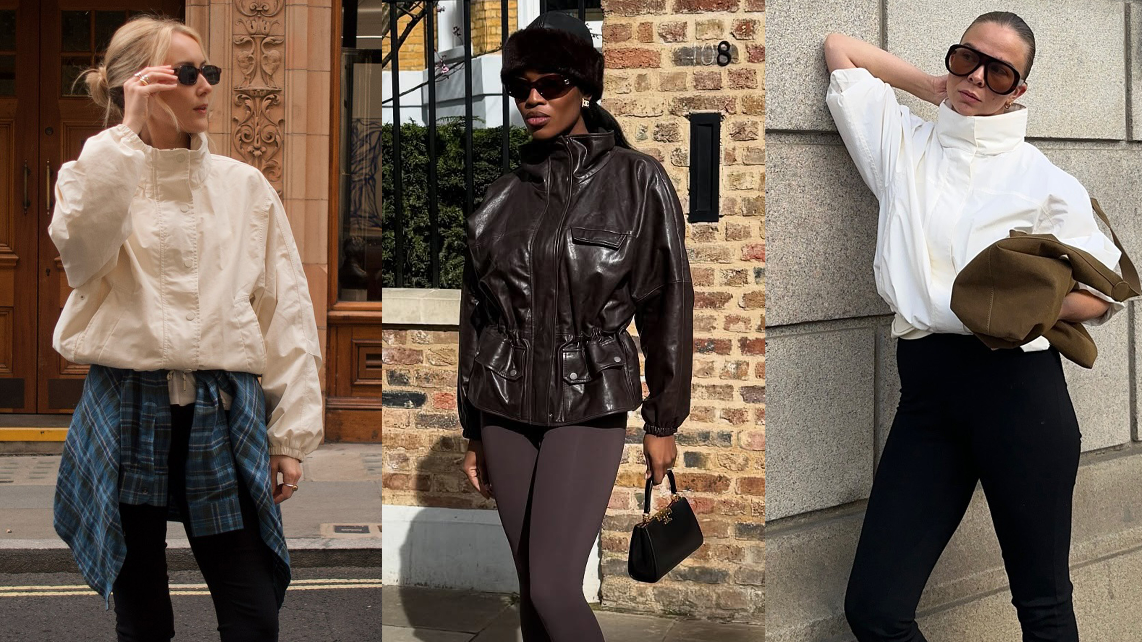 windbreakers and plain leggings outfit idea
