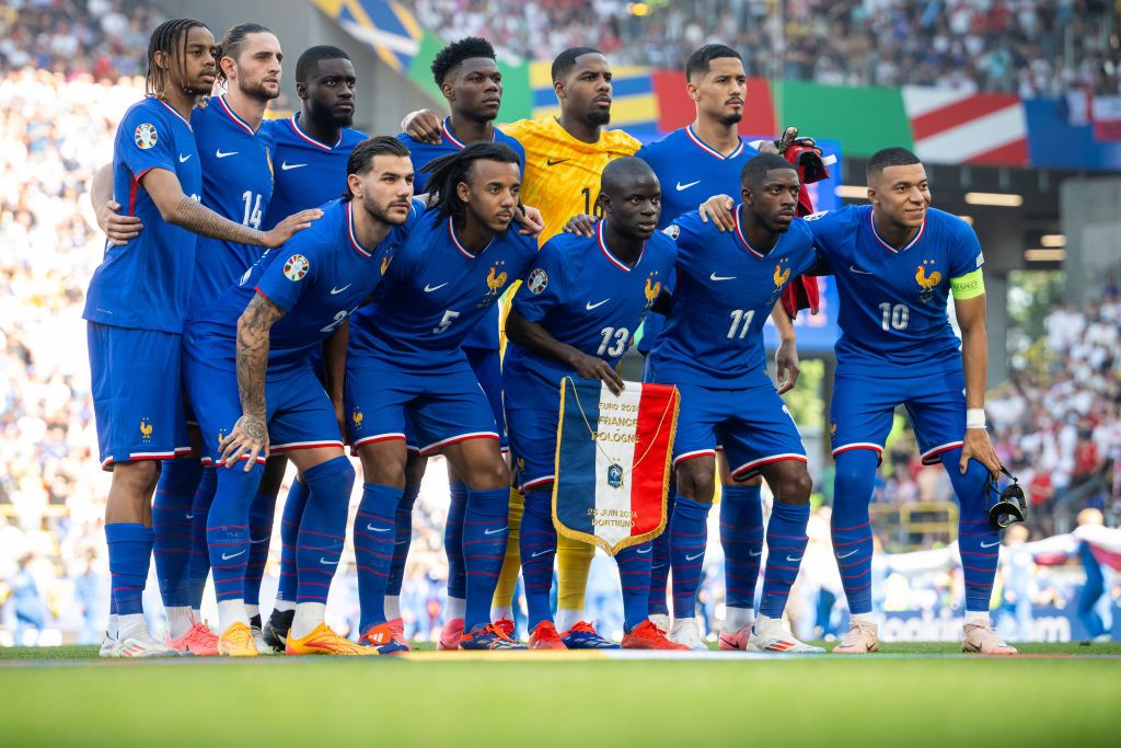 Team of France seen posing to the group picture during the UEFA EURO 2024 group D match between France and Poland at Football Stadium Dortmund on June 25, 2024 in Dortmund, Germany. (Photo by Mateusz Slodkowski/Getty Images)