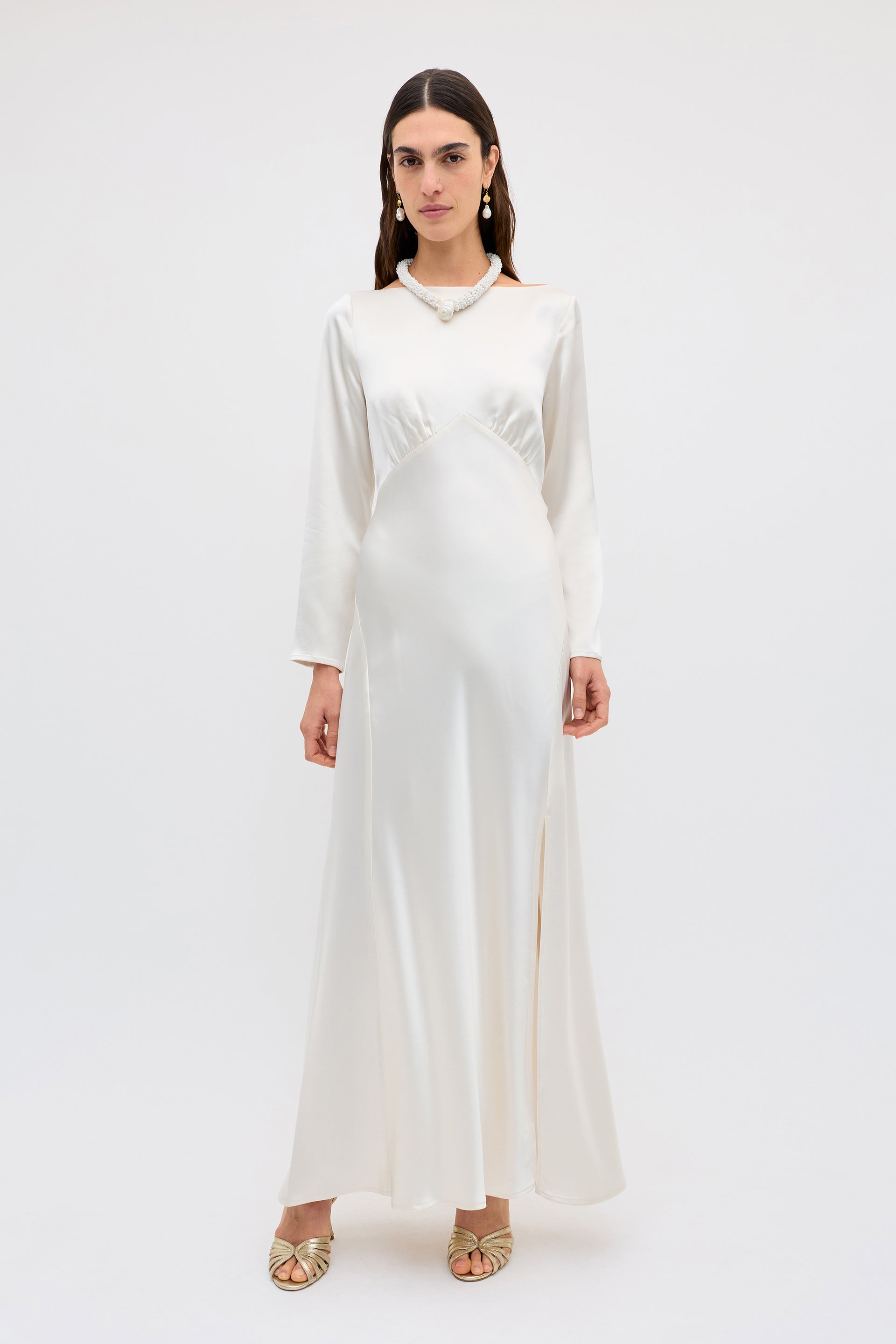 Devina Gown in Ivory Pearl