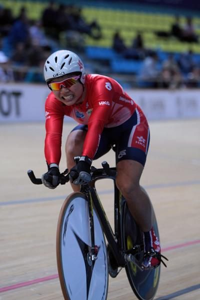 Wai Sze Lee (Hong Kong) in action during the 500m time trial.