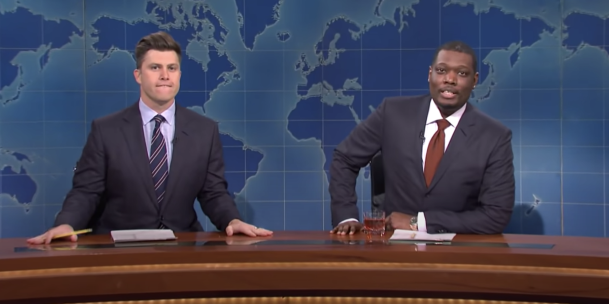 saturday night live colin jost michael che weekend update screenshot