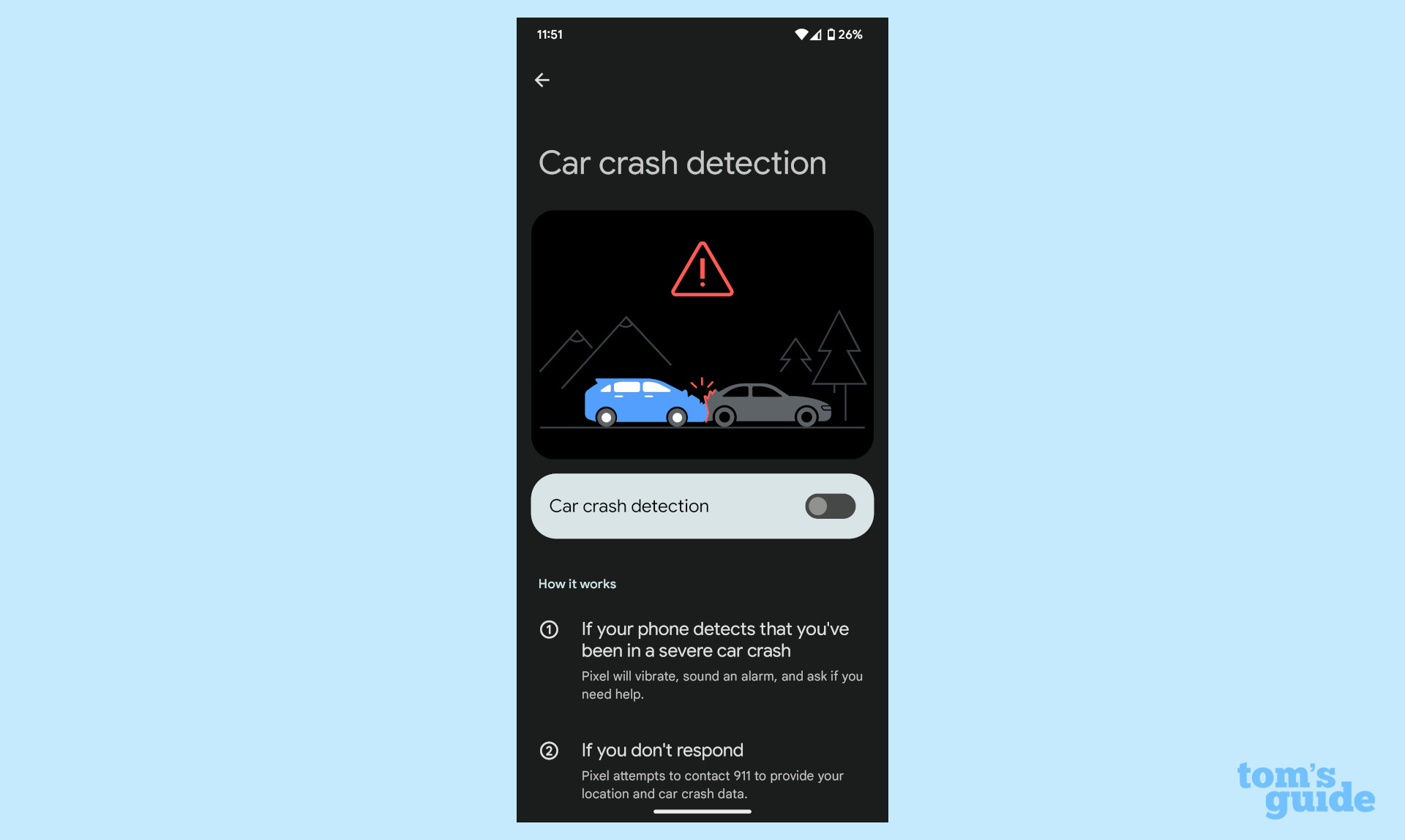 pixel 7 features: car crash detection