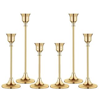 Candlestick Holders,taper Candle Holder for Candlesticks Gold Brass Vintage Candle Stick Candle Holder Candelabra Candle Holder for Fireplace Party Dining Home