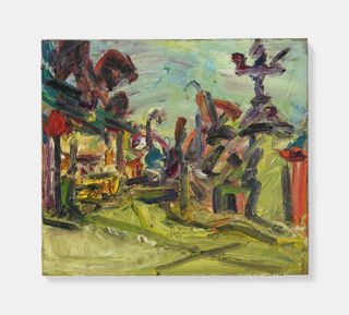 Frank AuerbachPark Village East, 1994,oil on board,16 x 18inches,40.6 x 45.7 cmPrivateCollecDon © Frank Auerbach, CourtesyFrankie Rossi Art Projects. Photographer:Prudence Cuming Associates, London