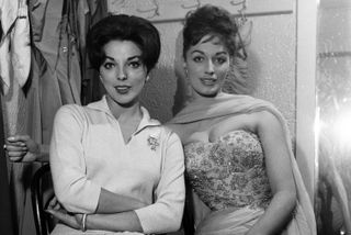 Jackie Collins with sister Joan in the 1950s.