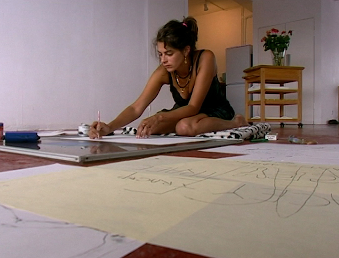 TV tonight A young Tracey working on the floor in her home.