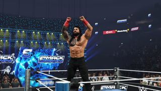 Promotional screenshot of Roman Reigns in WWE 2K25