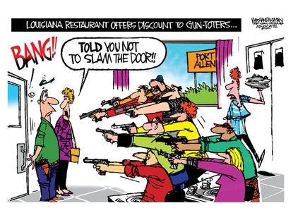 Editorial cartoon gun control Louisiana