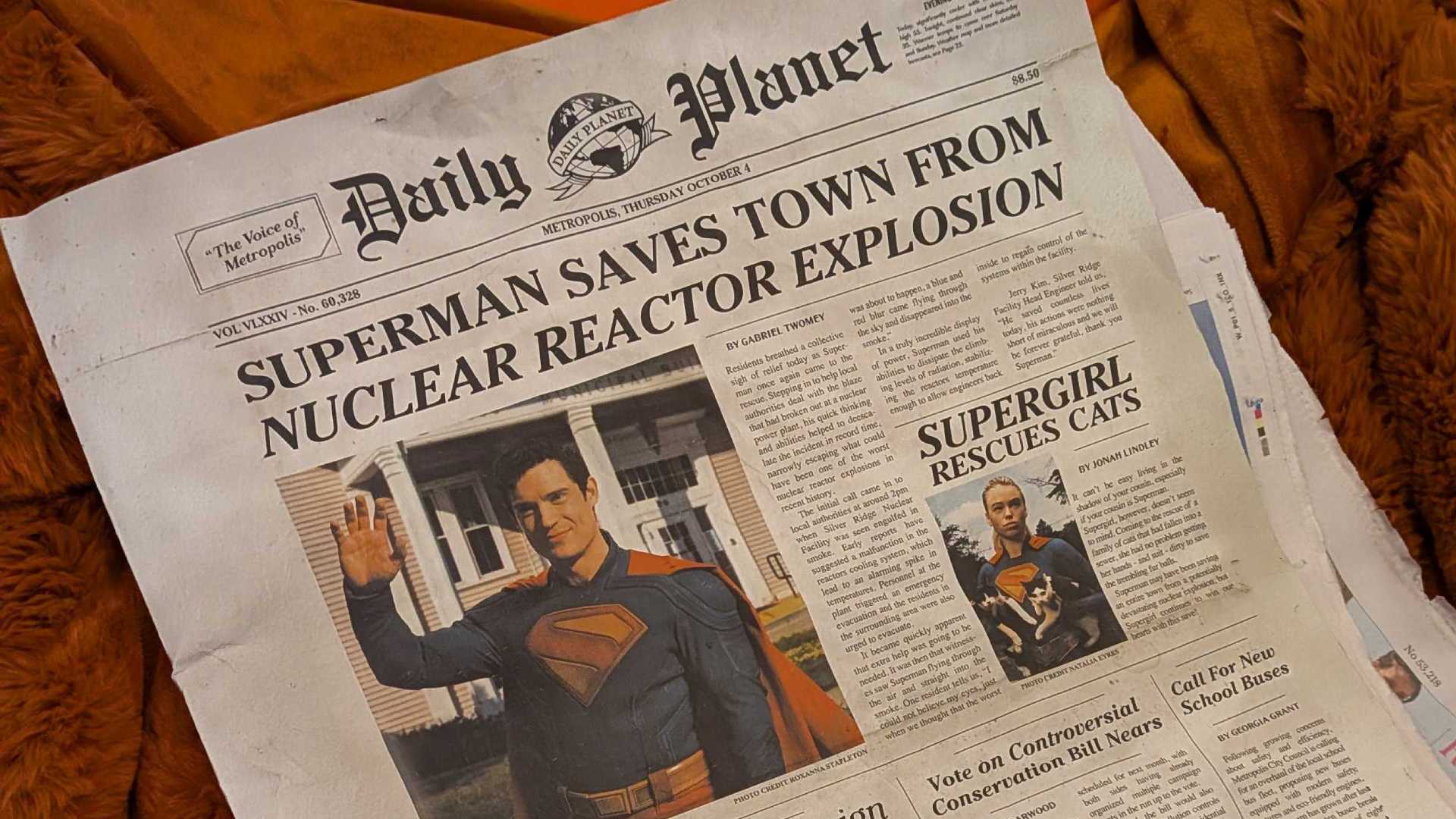 Supergirl Easter egg: Superman newspaper spotted at the Supergirl pop-up