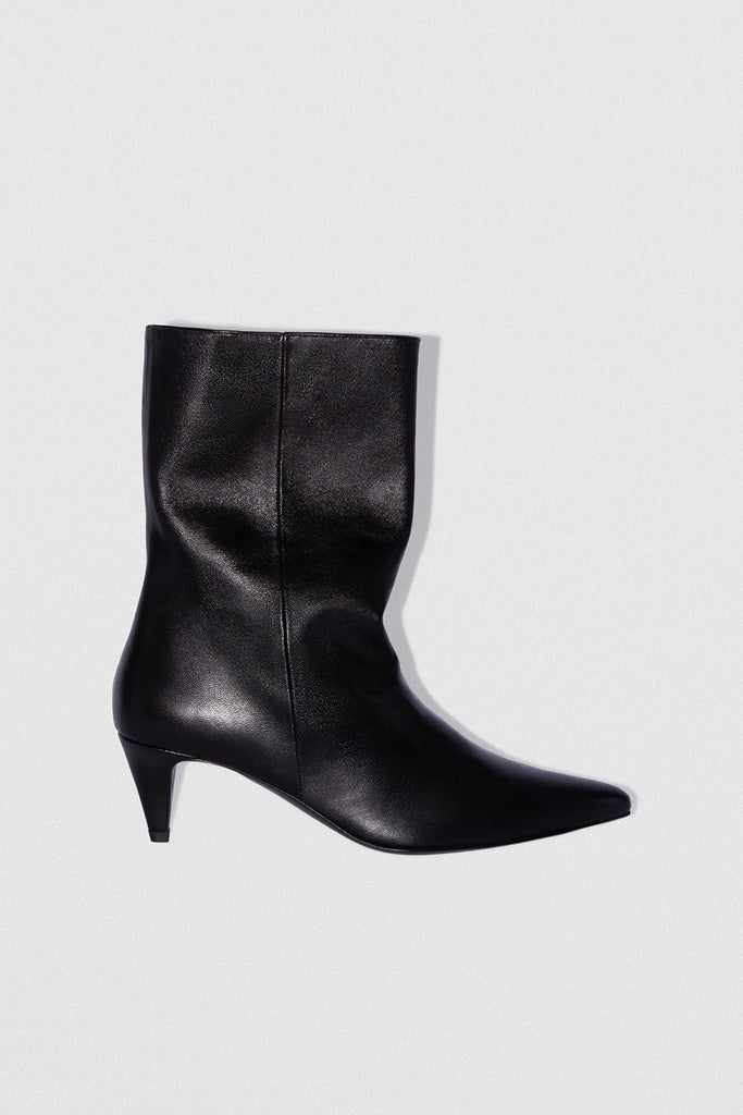 Lysander Black Lamb Nappa Leather Ankle Boot