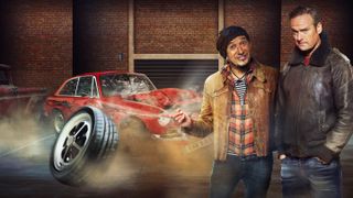 The Car S.O.S season 12 key art featuring a beaten up car and presenters Fuzz Townshend and Tim Shaw (L-R).