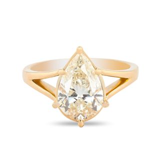 2.02 Carat Pear Shape Open Split Shank Ring