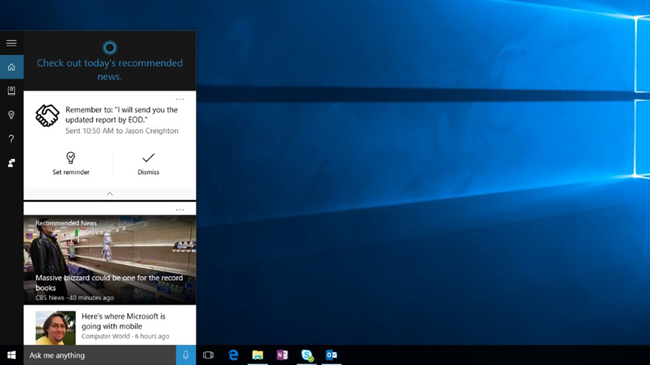 Cortana on Windows 10