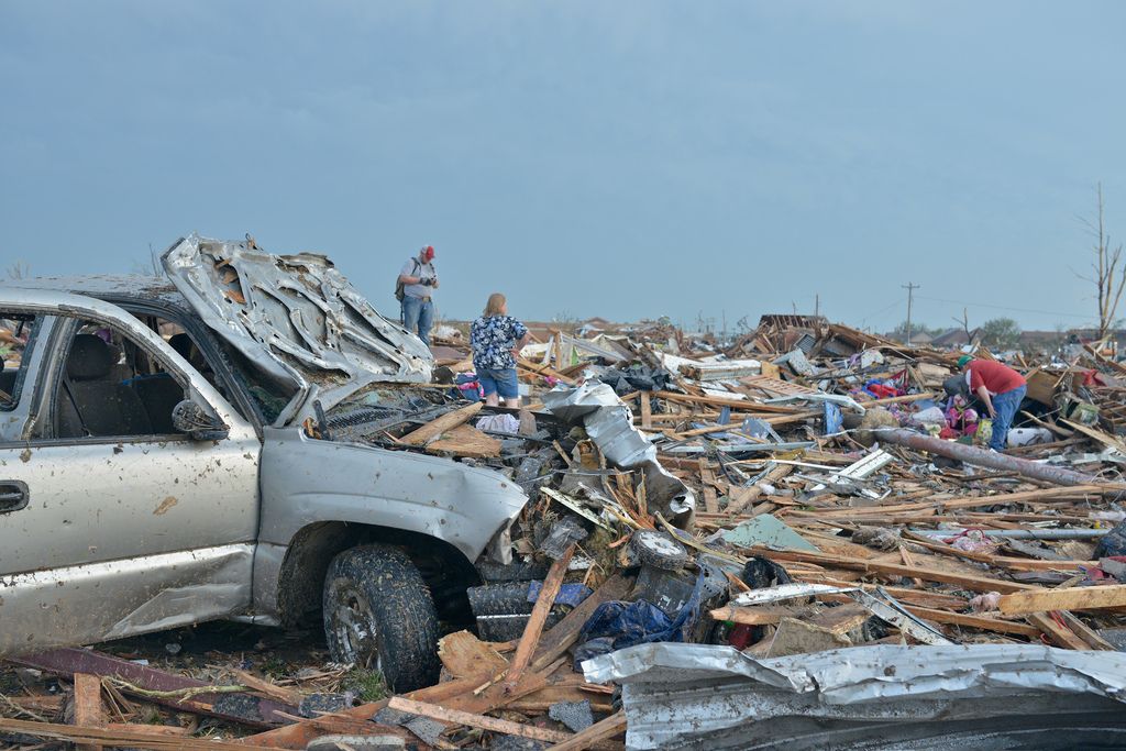 debris from moore, okla., tornado on may 20, 2013.