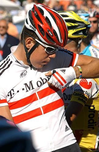 Bernhard Kohl (T-Mobile) before the start. He crashed and did not finish.