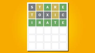 Wordle answer 745 on a yellow background