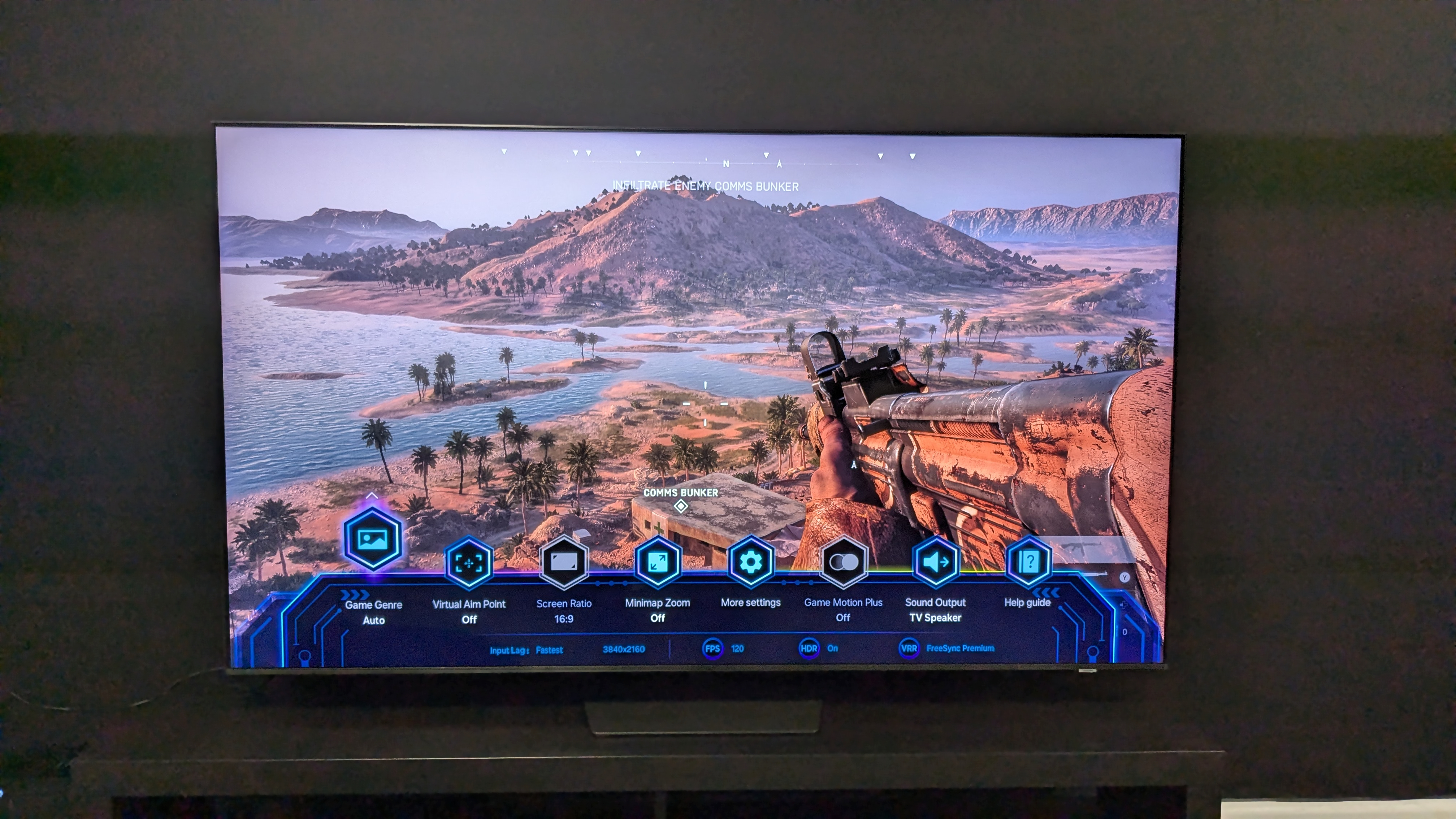 Samsung QN85D with Battlefield V on screen