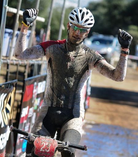 Adam Morka (Trek Canada) rides in to victory with over a one-minute margin