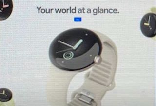 a leaked image of the Google Pixel Watch