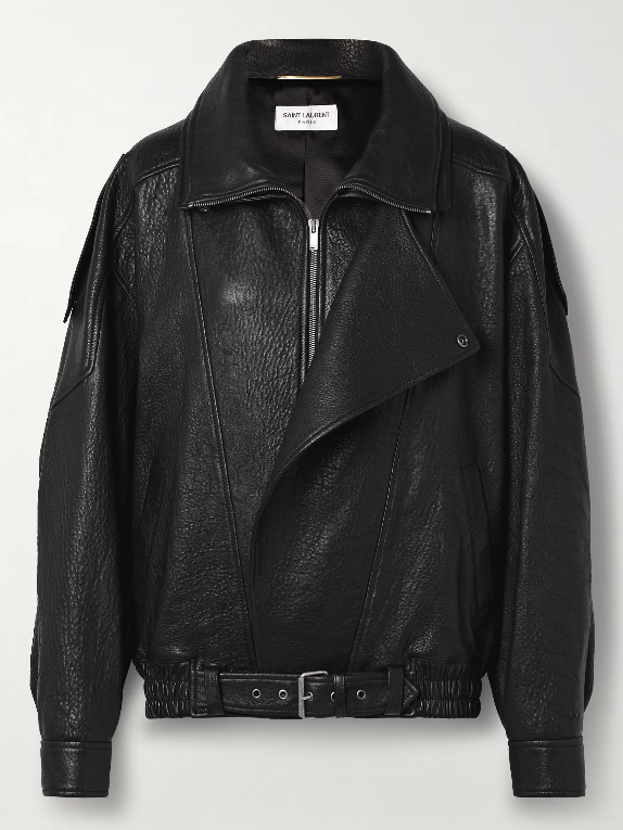 Saint Laurent, Oversized Textured Leather Jacket