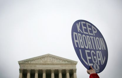 Pro-choice protester outside the Supreme Court