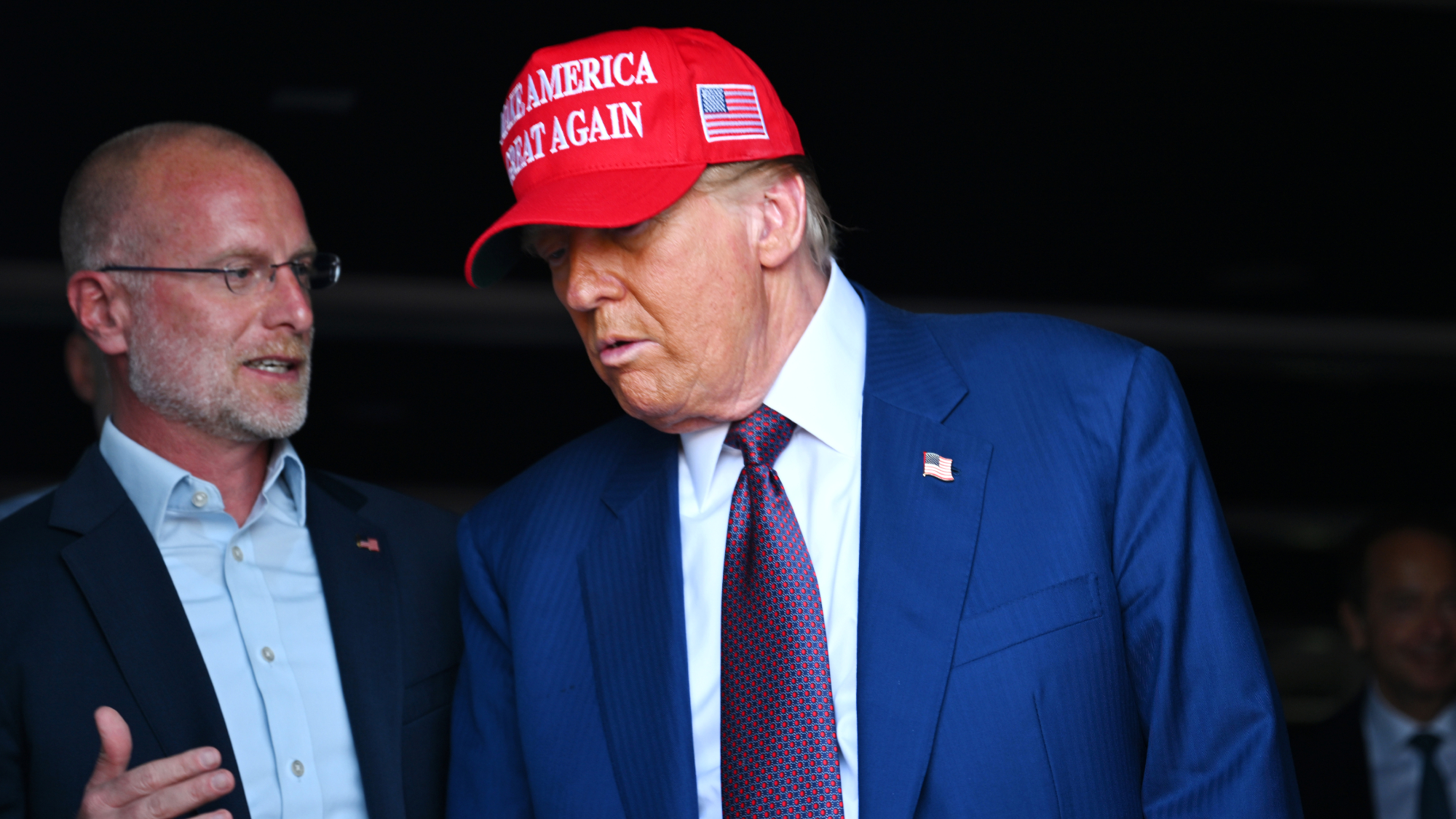 FCC commissioner Brendan Carr and Donald Trump in 2024