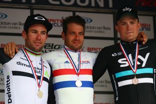 Adam Blythe on the podium of the 2016 british national road championships