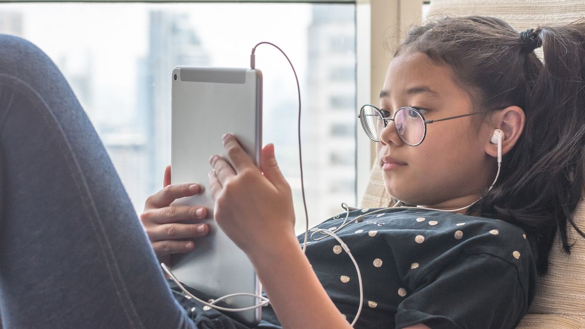 Child using tablet