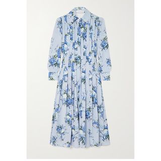 Emilia Wickstead Anatola pleated floral-print textured-georgette midi dress