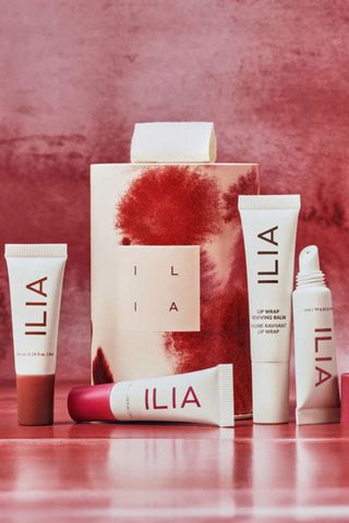 valentine's gifts for her - ilia lip balm set in pink packaging