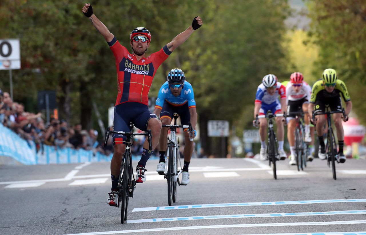 Colbrelli crosse the line victorious