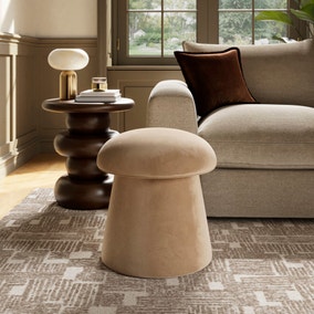 Mushroom Velvet Storage Footstool