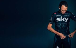 Chris Froome examines the new Castelli jersey