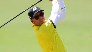 Sergio Garcia takes a shot in the third round of the US Open